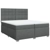 vidaXL Cama box spring con colch&oacute;n tela gris oscuro 200x200 cm