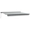 vidaXL Toldo retr&aacute;ctil aluminio y tela gris antracita y blanco 4,5x3 m