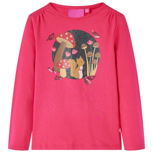 Camiseta infantil de manga larga rosa brillante 92
