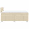vidaXL Cama box spring con colch&oacute;n tela color crema 120x200 cm