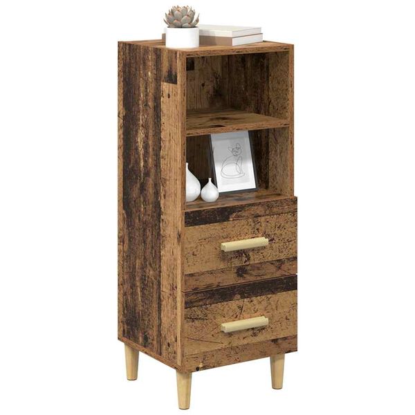 vidaXL Vitrina Madera vieja 34 x 34.5 x 90 cm Madera contrachapada