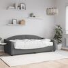 vidaXL Sof&aacute; cama con colch&oacute;n tela gris oscuro 90x190 cm