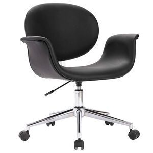 vidaXL Silla de oficina giratoria de cuero sint&eacute;tico negro