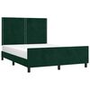 vidaXL Estructura cama sin colch&oacute;n terciopelo verde oscuro 140x190 cm