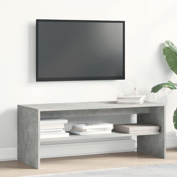 vidaXL Mueble de TV madera contrachapada gris hormig&oacute;n 100x40x40 cm