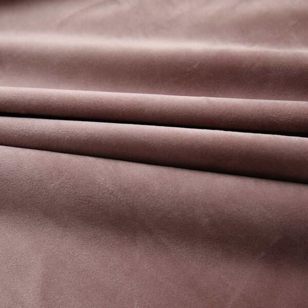vidaXL Cortinas opacas ganchos 2 pzas terciopelo rosa viejo 140x175 cm