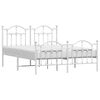 vidaXL Estructura cama sin colch&oacute;n con estribo metal blanco 150x200 cm