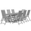 vidaXL Juego de comedor de jard&iacute;n 9 piezas madera maciza de acacia