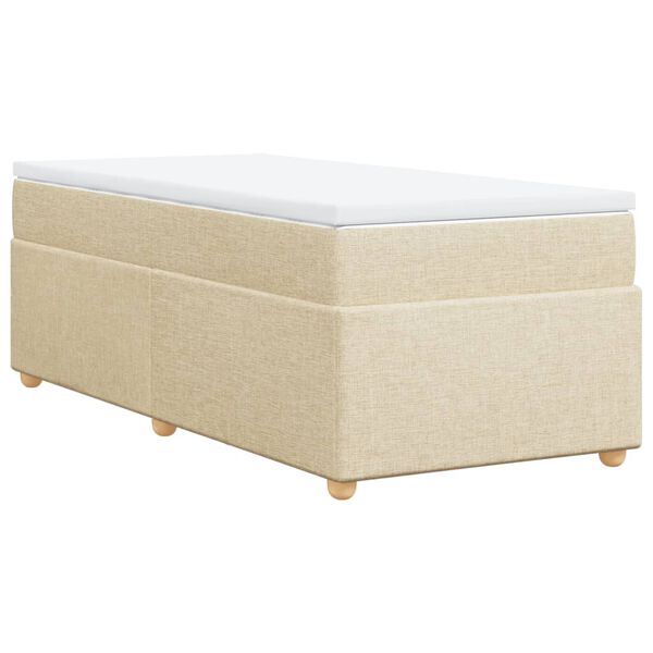 vidaXL Cama box spring con colchón tela color crema 80x200 cm