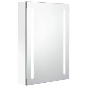 vidaXL Armario de ba&ntilde;o con espejo LED blanco brillante 50x13x70 cm