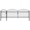 vidaXL Puerta de valla jard&iacute;n con arco superior acero negro 2x5 m