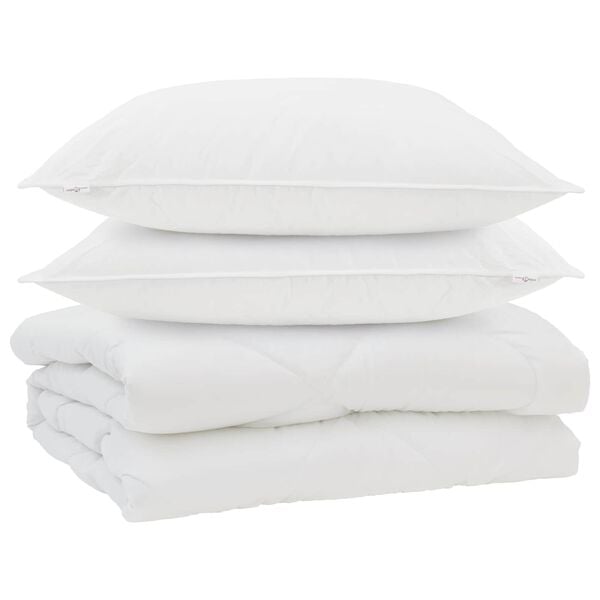 vidaXL Edred&oacute;n con almohada 3 pcs Microfibra