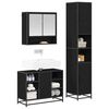 vidaXL Juego de muebles de ba&ntilde;o 3 pcs Roble Negro Madera contrachapada
