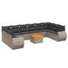 vidaXL Set de sof&aacute;s de jard&iacute;n 11 pzas y cojines rat&aacute;n sint&eacute;tico gris