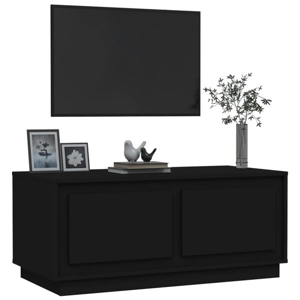 vidaXL Mesa de centro madera contrachapada negro 102x50x44 cm