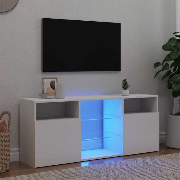 vidaXL Mueble para TV con luces LED blanco 120x30x50 cm