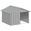 vidaXL Casa para perros acero galvanizado gris 116,5x153x81,5 cm