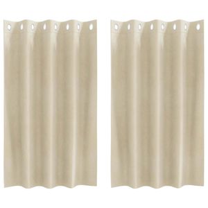vidaXL Cortinas opacas 2 pcs Crema 140 x 140 cm Terciopelo