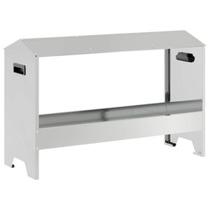 vidaXL Canal&oacute;n de alimentaci&oacute;n para pollos Plateado 81 x 32 x 53,5 cm