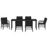 vidaXL Conjunto de Comedor de Jard&iacute;n 7 pcs Negro rat&aacute;n sint&eacute;tico