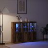 vidaXL Aparador LED 3 pcs Madera vieja 123 x 37 x 100 cm