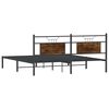 vidaXL Estructura de cama sin colch&oacute;n roble ahumado 183x203 cm