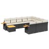 vidaXL Set de sof&aacute;s de jard&iacute;n 11 pzas y cojines rat&aacute;n sint&eacute;tico negro