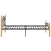 vidaXL Estructura cama sin colch&oacute;n metal madera roble negro 90x200 cm