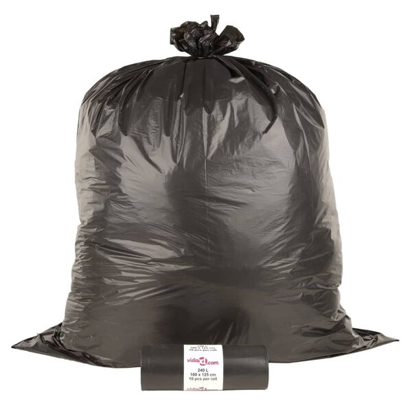 vidaXL Bolsas de basura negras 150 unidades 240 l