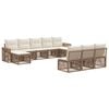 vidaXL Conjunto de sof&aacute;s de jard&iacute;n 10 pcs Beige y blanco crema