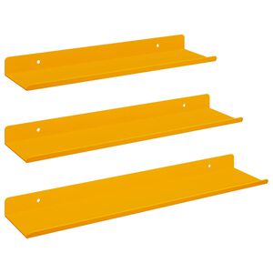 vidaXL Estante flotante 3 pcs Amarillo Mostaza 40 x 9 x 2,5 cm Acero