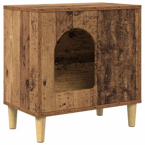 vidaXL Casa para Gatos Madera vieja 51 x 30 x 52 cm