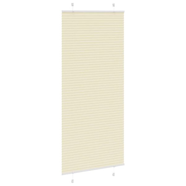 vidaXL Estor Plisado crema 90x200 cm Tela Ancho 89,4 cm Poli&eacute;ster