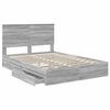 vidaXL Cama con almacenamiento con cabecera Gris Sonoma 140 x 200 cm