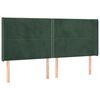 vidaXL Cabecero con LED de terciopelo verde oscuro 183x16x118/128 cm