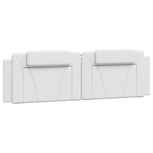 vidaXL Cabecero de cama acolchado Viana cuero sint&eacute;tico blanco 180 cm