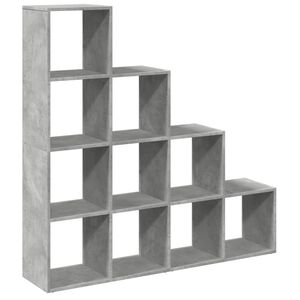 vidaXL Librer&iacute;a divisora 4 niveles madera gris 131,5x29x131,5 cm