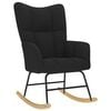 vidaXL Silla mecedora de tela negro