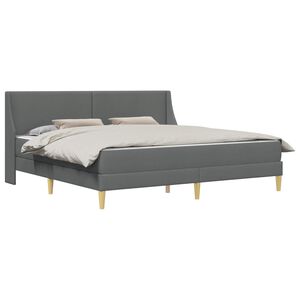 vidaXL Estructura de cama con colch&oacute;n Gris oscuro 180 x 200 cm