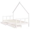 vidaXL Estructura cama infantil y cajones madera pino blanco 90x190 cm