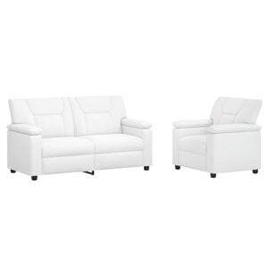 vidaXL Juego de Sof&aacute; 2 pcs Blanco Cuero sint&eacute;tico