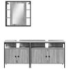 vidaXL Set de muebles de baño 3 pzas madera contrachapada gris sonoma