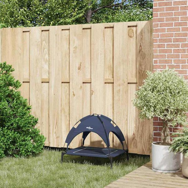 vidaXL Cama para perro Manual Azul marino 63 x 49,5 x 60 cm Acero