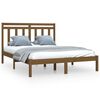 vidaXL Estructura de cama madera maciza King marr&oacute;n miel 150x200 cm