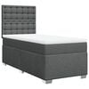 vidaXL Cama box spring con colch&oacute;n tela gris oscuro 90x190 cm