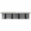 vidaXL Perchero de pared Gris Concreto 40 x 10,5 x 10,5 cm