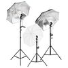 vidaXL Set de iluminaci&oacute;n de estudio con tr&iacute;podes y sombrillas