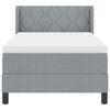 vidaXL Cama tipo Box Spring Gris Claro 200 x 90 cm Poli&eacute;ster