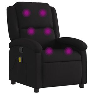 vidaXL Sill&oacute;n reclinable de masaje de tela negro