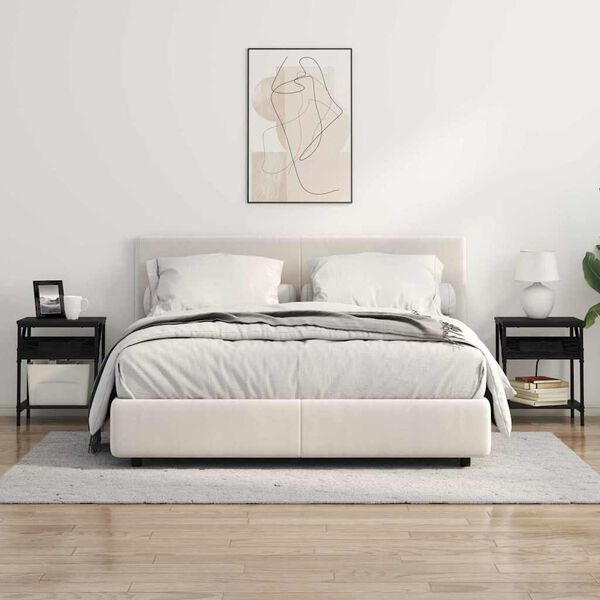 vidaXL Armario de Noche Roble Negro 38 x 30 x 48 cm